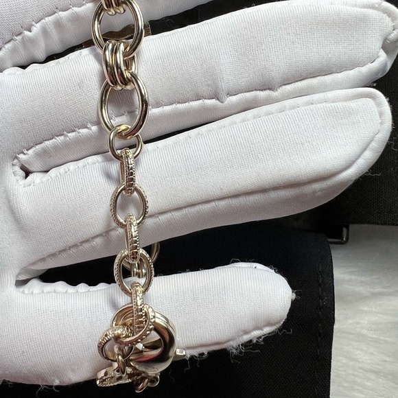 CHANEL Bracelet-Authentic Gold, Pink, Yellow & Blue Rhinestones 8.5” Long NIB